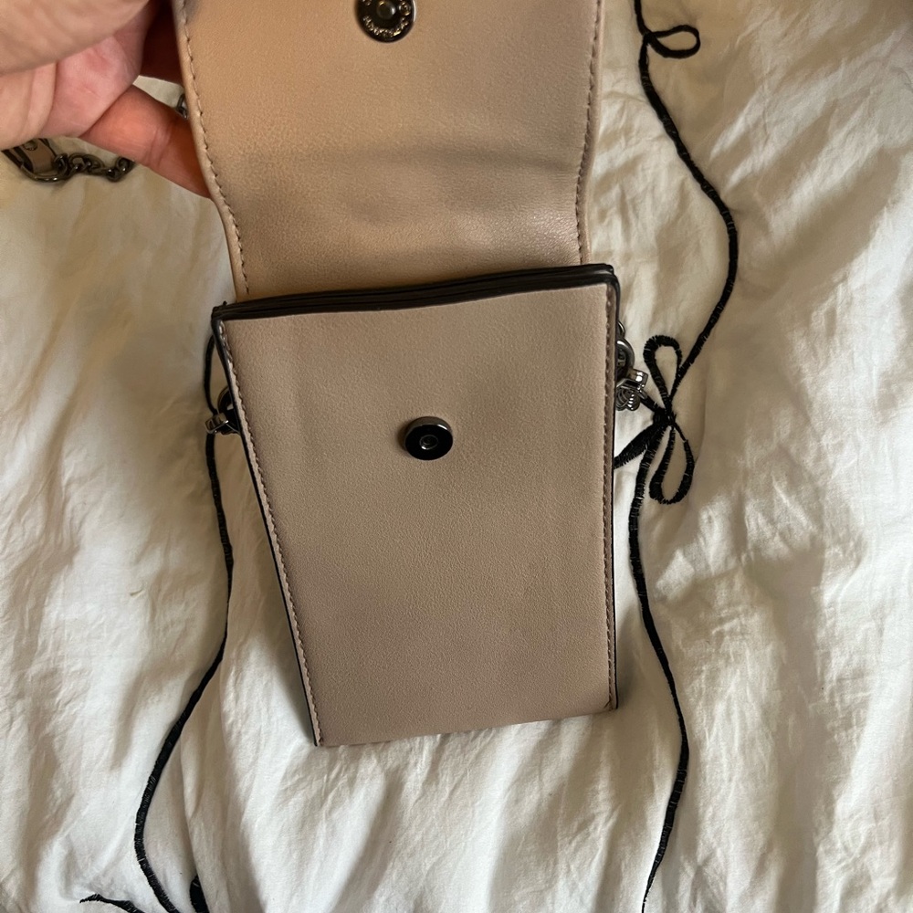 Taupe Crossbody Phone Bag with Ring Accent - Picture 4 of 4